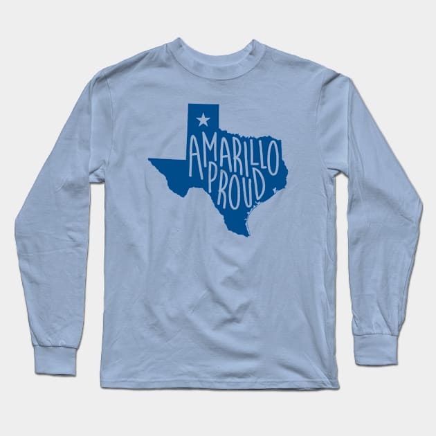 Amarillo Proud (Blue Ink) Long Sleeve T-Shirt by AmarilloShirts